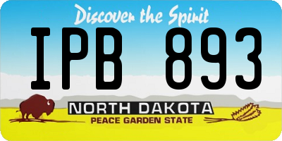 ND license plate IPB893