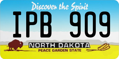 ND license plate IPB909