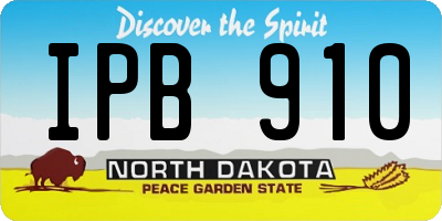 ND license plate IPB910