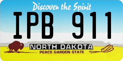 ND license plate IPB911