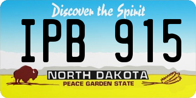 ND license plate IPB915