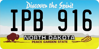 ND license plate IPB916