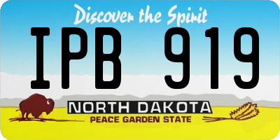 ND license plate IPB919