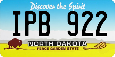ND license plate IPB922