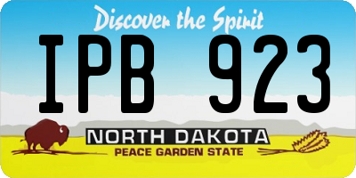 ND license plate IPB923