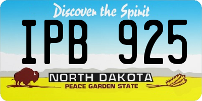 ND license plate IPB925