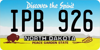 ND license plate IPB926