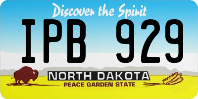 ND license plate IPB929