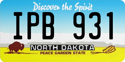 ND license plate IPB931