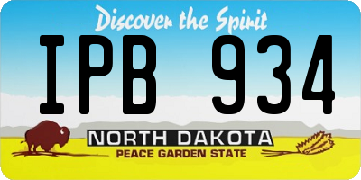 ND license plate IPB934