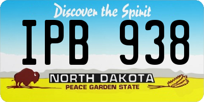 ND license plate IPB938