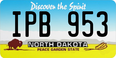 ND license plate IPB953