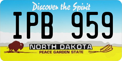 ND license plate IPB959