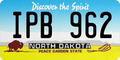 ND license plate IPB962