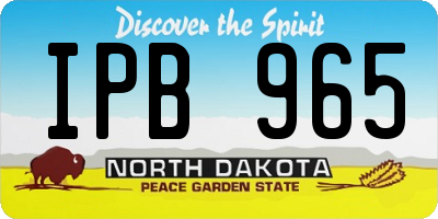 ND license plate IPB965