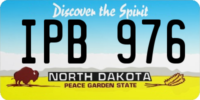 ND license plate IPB976