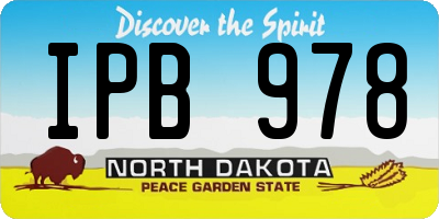 ND license plate IPB978