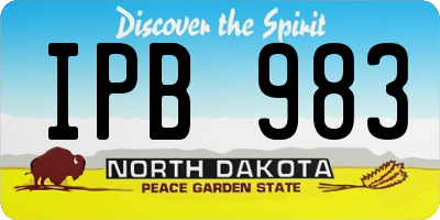 ND license plate IPB983