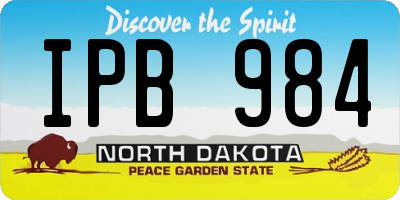 ND license plate IPB984