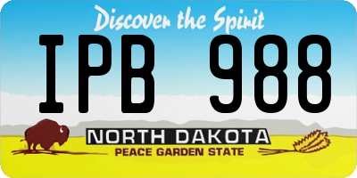 ND license plate IPB988