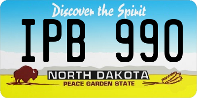 ND license plate IPB990