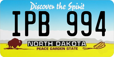 ND license plate IPB994
