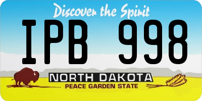 ND license plate IPB998