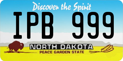 ND license plate IPB999