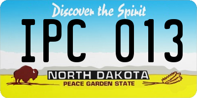 ND license plate IPC013
