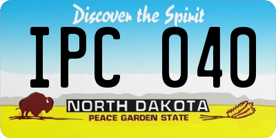 ND license plate IPC040