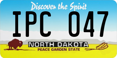 ND license plate IPC047