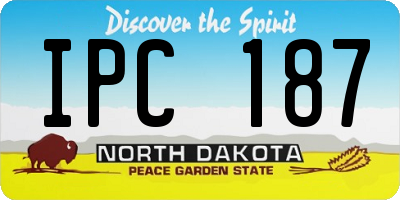 ND license plate IPC187