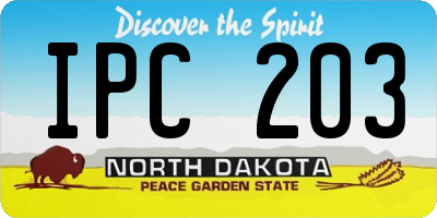 ND license plate IPC203