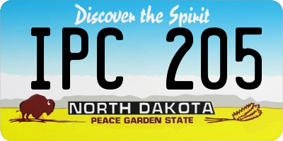 ND license plate IPC205