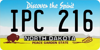 ND license plate IPC216