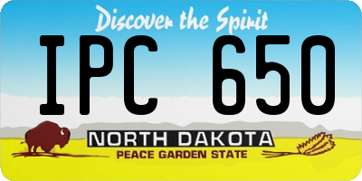 ND license plate IPC650