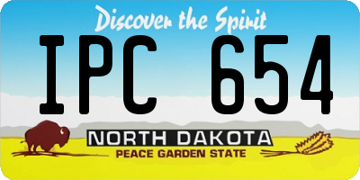 ND license plate IPC654