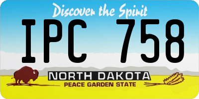 ND license plate IPC758
