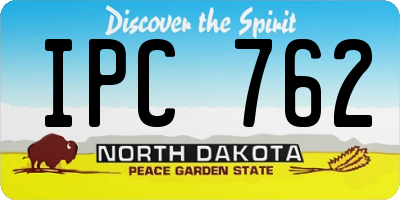 ND license plate IPC762