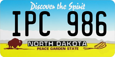 ND license plate IPC986