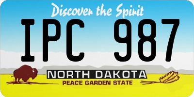 ND license plate IPC987