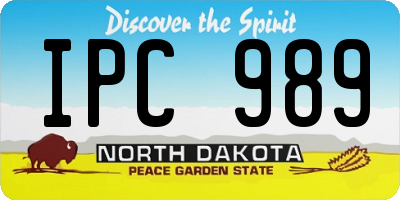 ND license plate IPC989