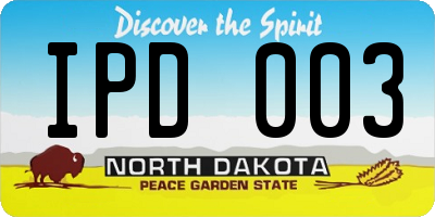 ND license plate IPD003