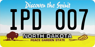 ND license plate IPD007