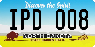 ND license plate IPD008