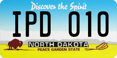 ND license plate IPD010