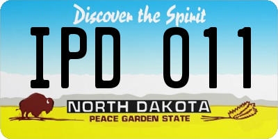 ND license plate IPD011