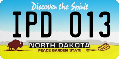 ND license plate IPD013