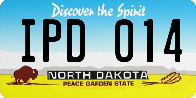 ND license plate IPD014