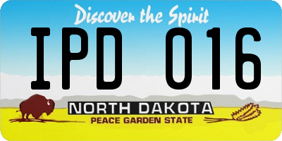 ND license plate IPD016